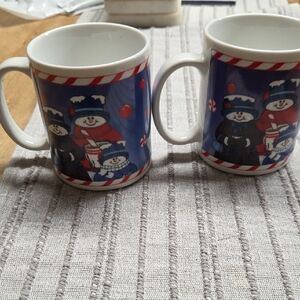 Festive Snowman Mugs Set